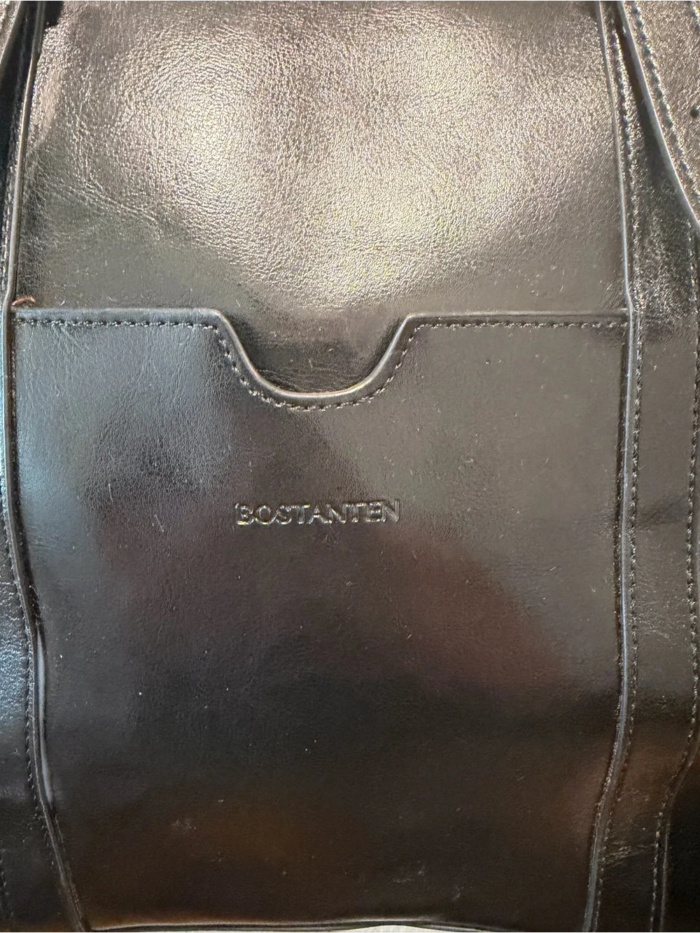 Bostanten Carol Women Work Tote Bag 15.6'' Laptop Black Leather